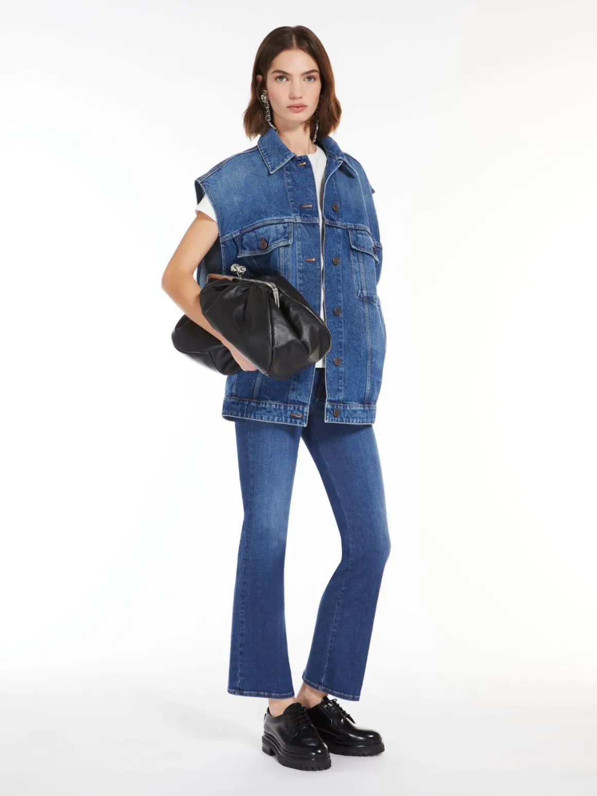 Hot Gilet in denim di cotone T-shirt E Top | Gilet
