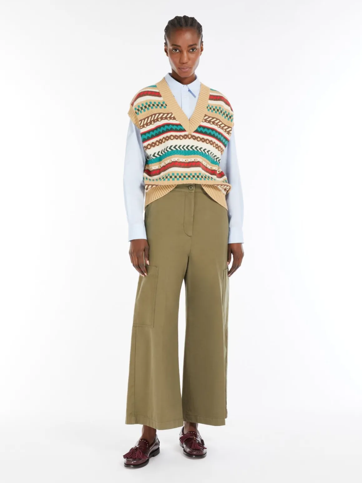 Hot Gilet in filato di cotone jacquard Maglie