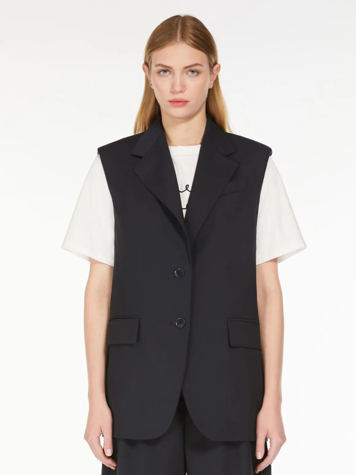 Best Gilet in tela di lana stretch Gilet | Giacche Eblazer