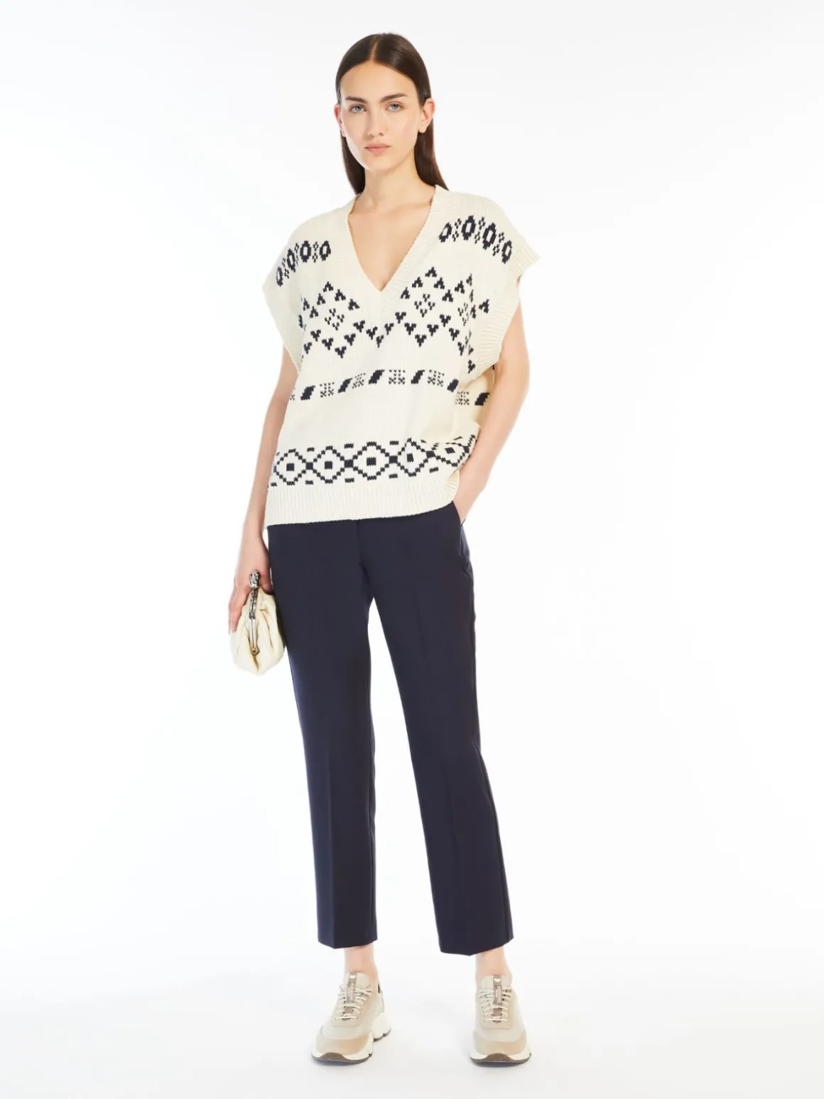 Cheap Gilet over in cotone jacquard Maglie | Gilet