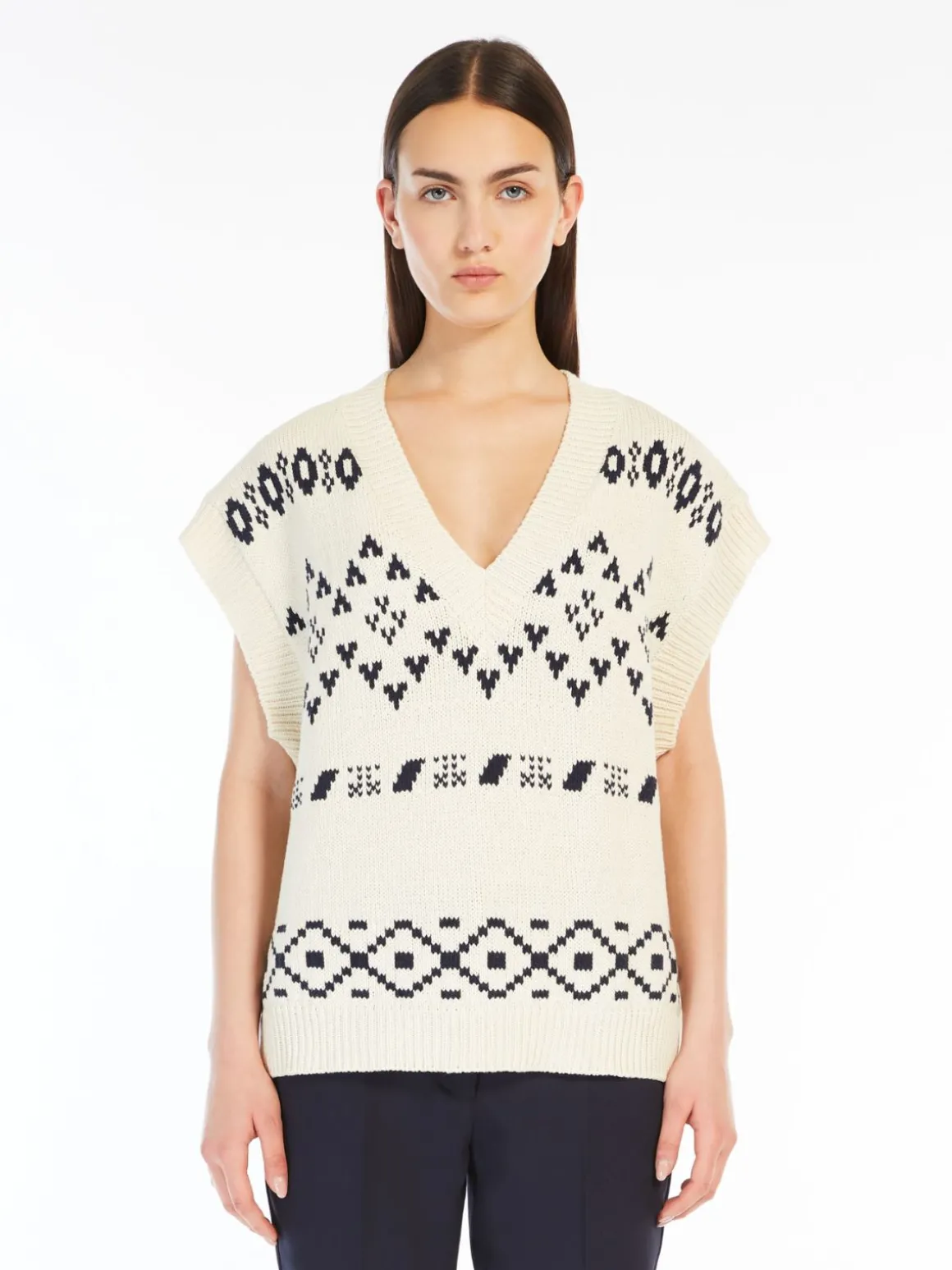 Cheap Gilet over in cotone jacquard Maglie | Gilet