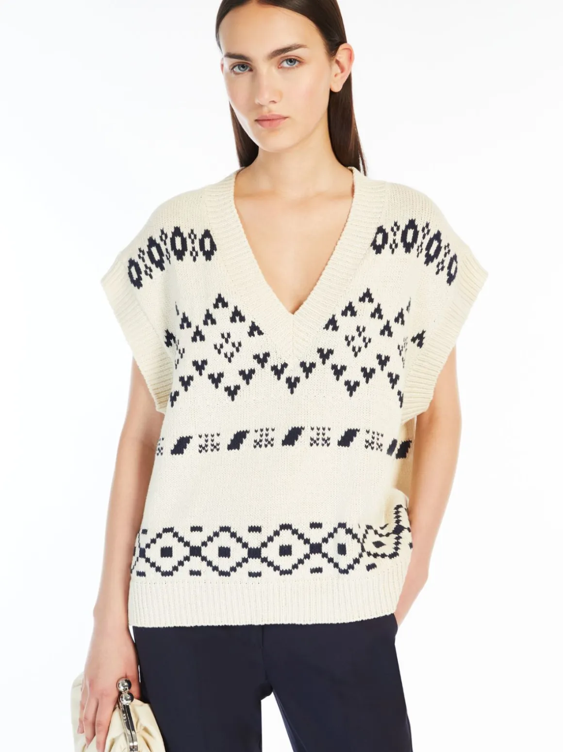 gilet_over_in_cotone_jacquard_3.webp Cheap Gilet over in cotone jacquard Maglie | Gilet