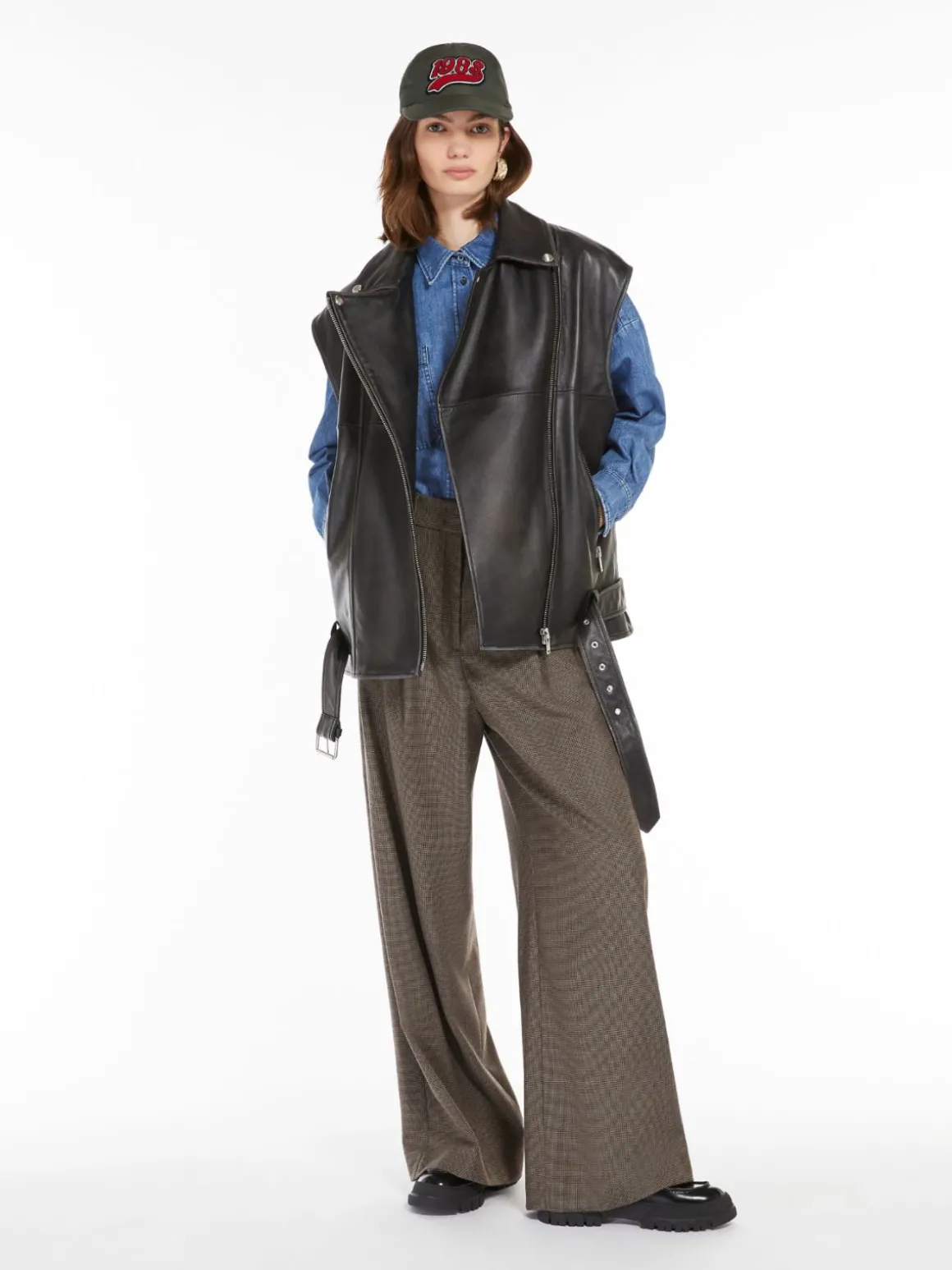 Sale Gilet oversize in pelle Gilet | Giacche Eblazer
