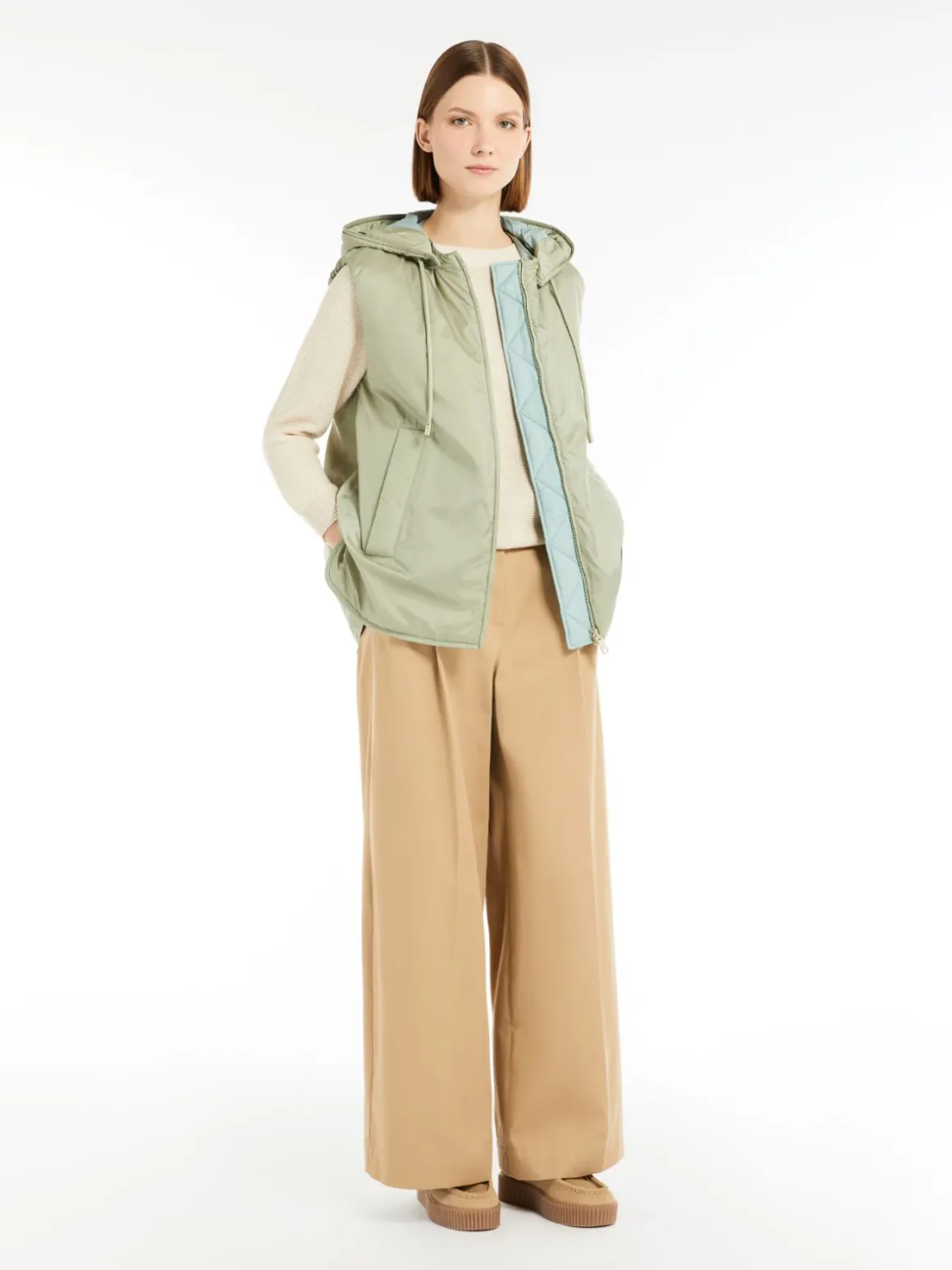 New Gilet reversibile in tela antigoccia Imbottiti E Parka
