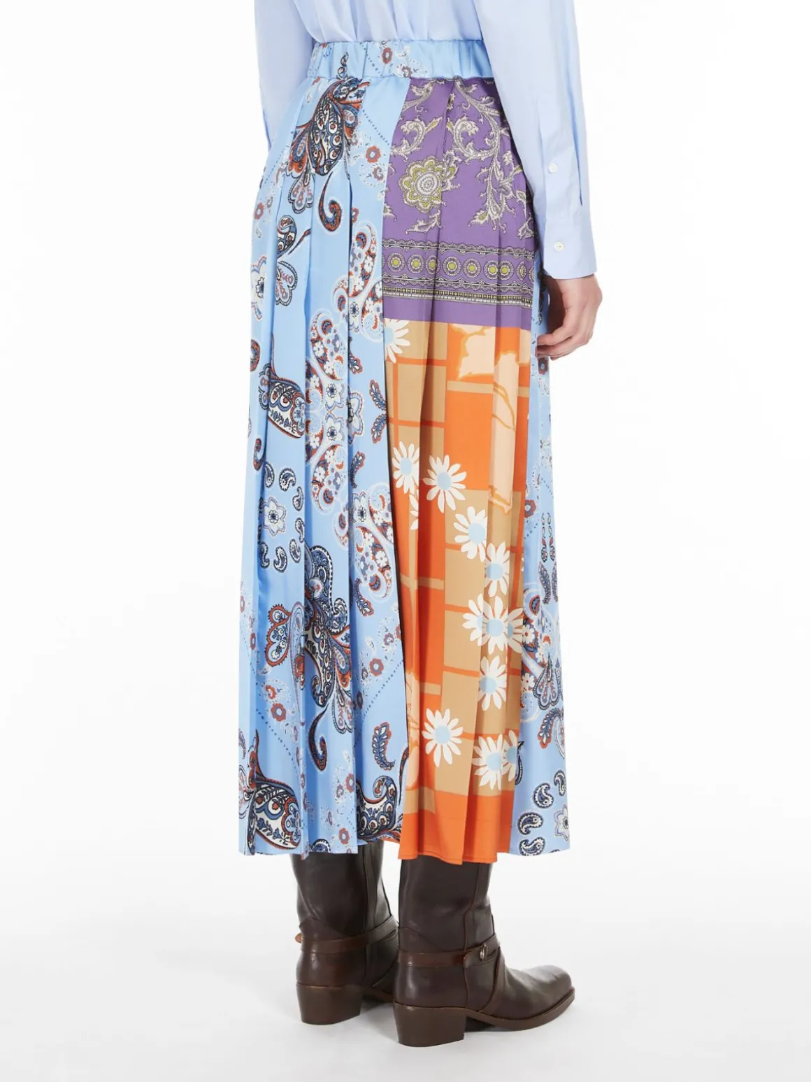 gonna_a_pieghe_in_twill_stampato_2.webp Best Sale Gonna a pieghe in twill stampato Gonne