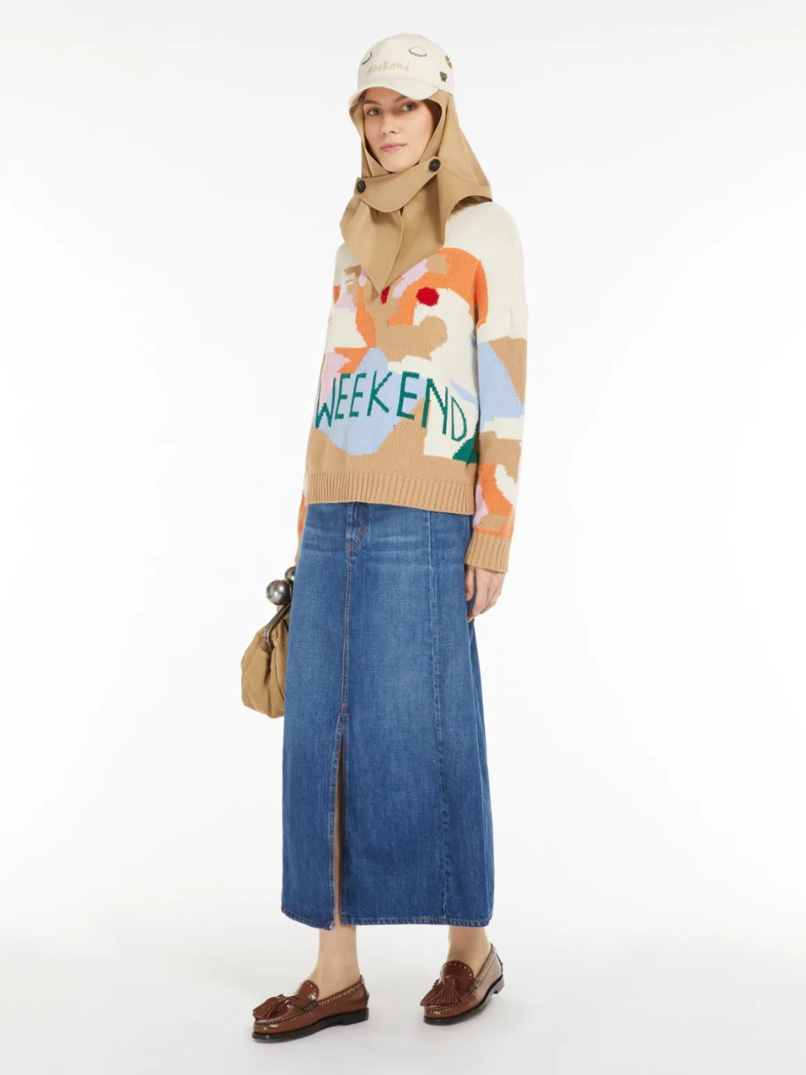 Cheap Gonna lunga in denim di cotone Gonne
