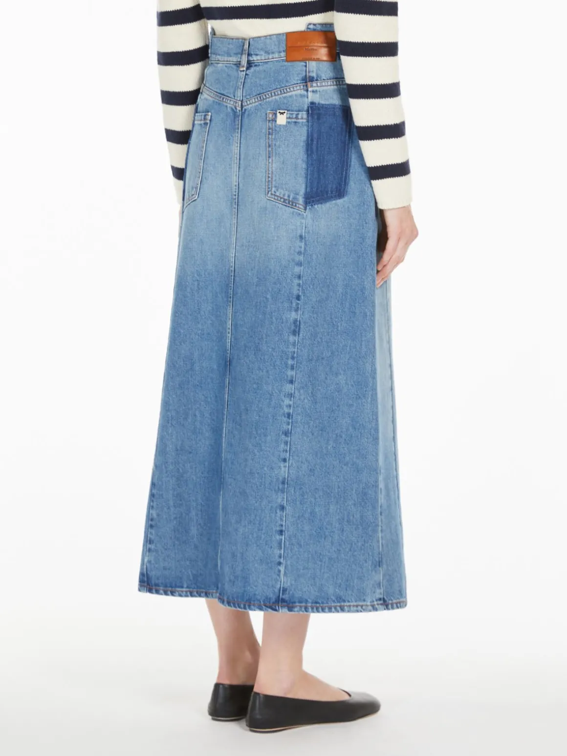 gonna_lunga_in_denim_di_cotone_2.webp Cheap Gonna lunga in denim di cotone Gonne