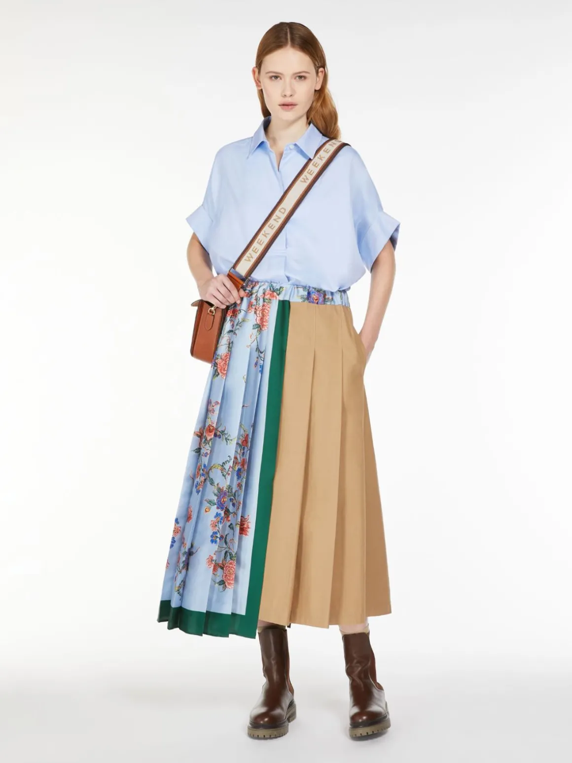 Sale Gonna midi in tela e twill stampato Gonne
