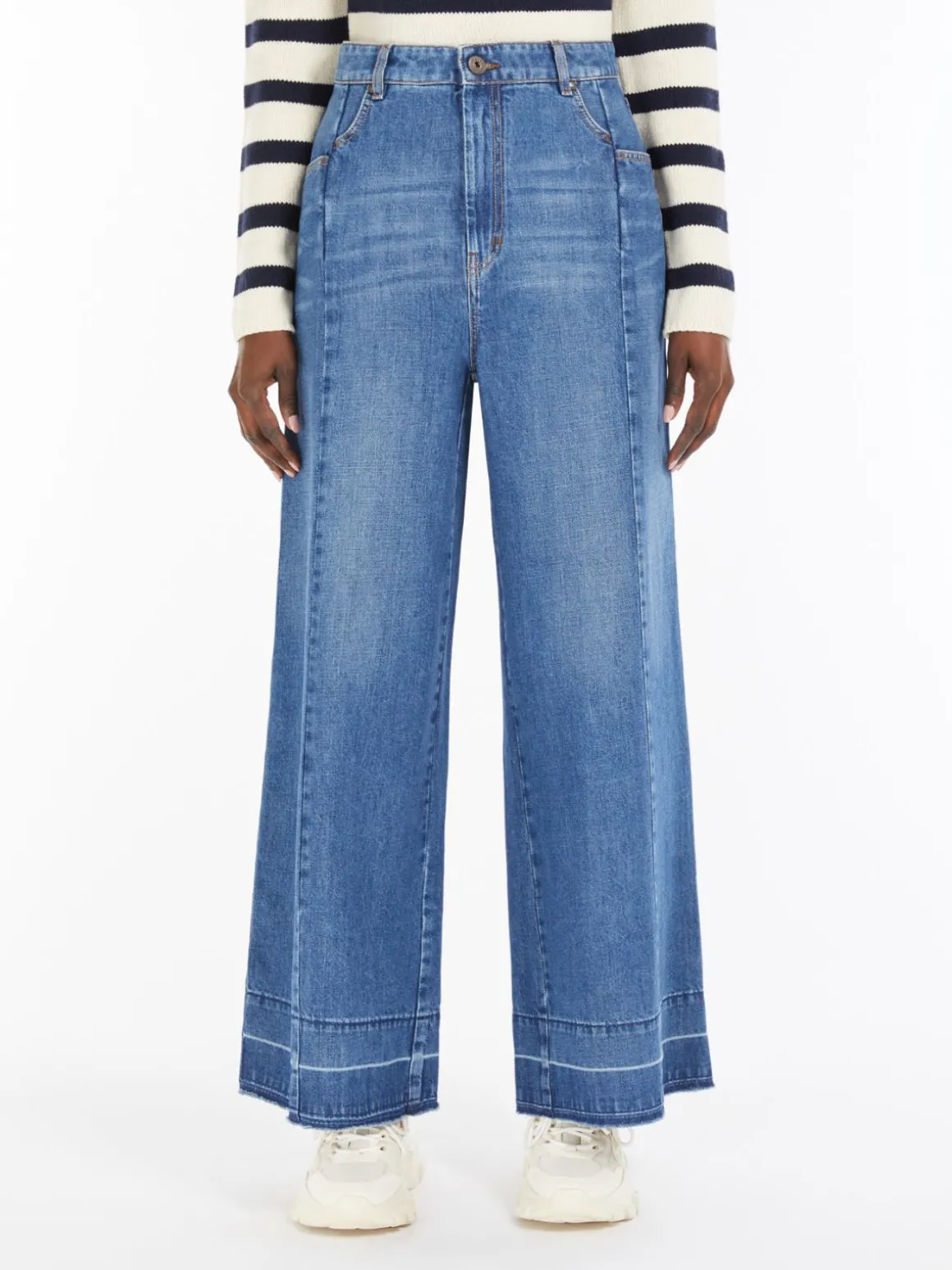 Discount Jeans ampio in denim di cotone Pantaloniejeans