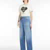 Fashion Jeans barrel leg in denim di cotone Pantaloniejeans