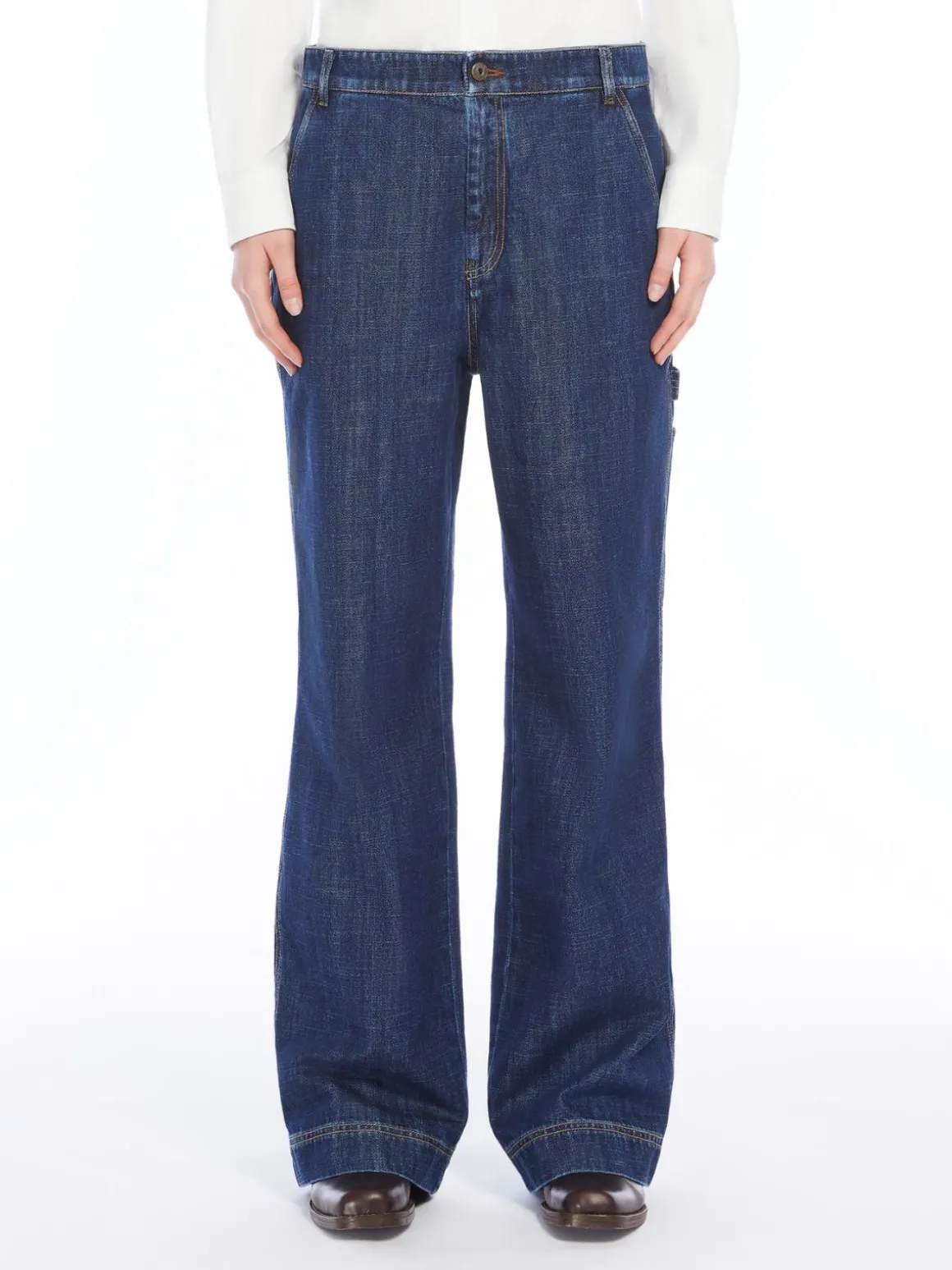 Outlet Jeans cargo in denim Pantaloniejeans