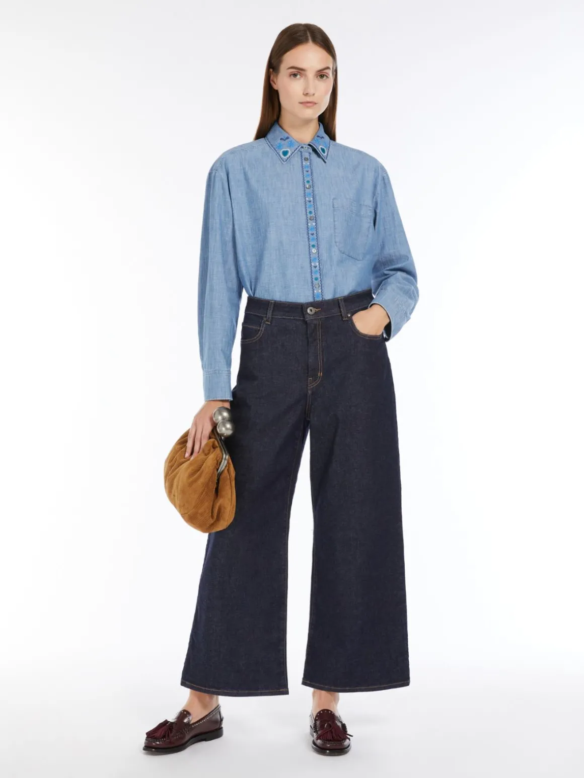Flash Sale Jeans flare in denim di cotone Pantaloniejeans