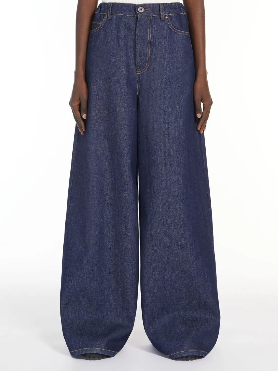 Discount Jeans wide leg in denim Pantaloniejeans