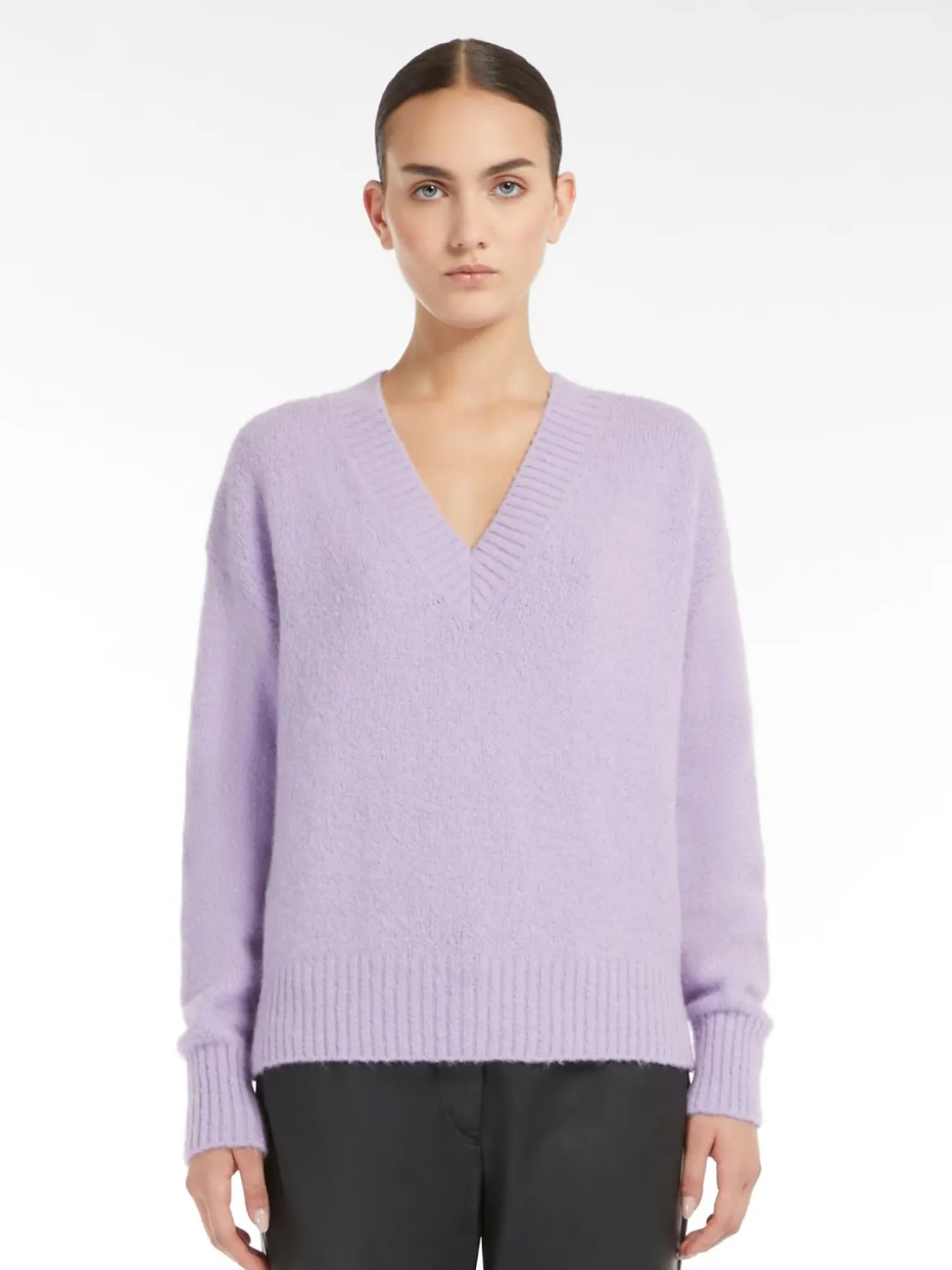 Cheap Maglia a V in alpaca e cotone Maglie