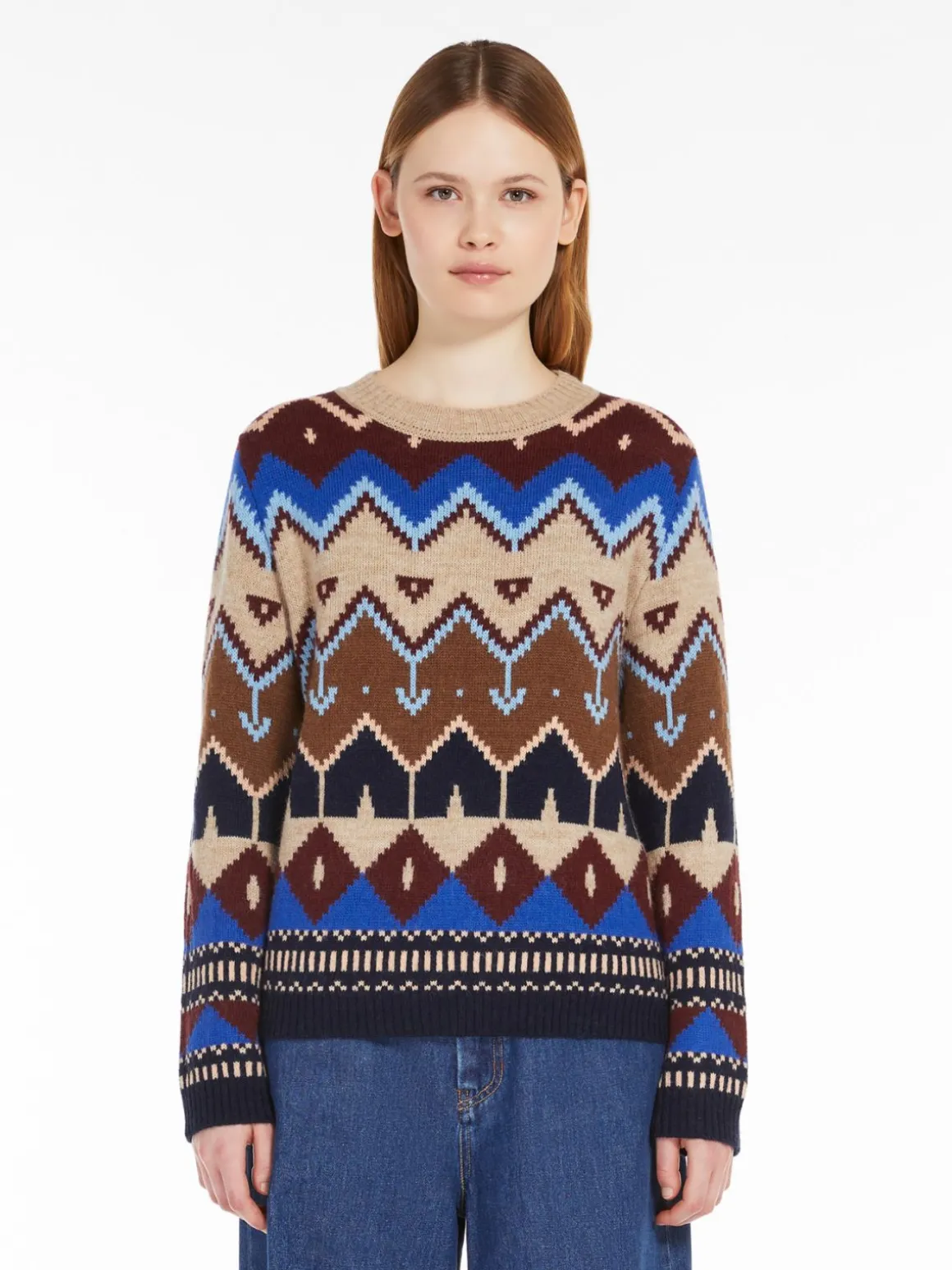Best Sale Maglia in alpaca e lana jacquard Maglie