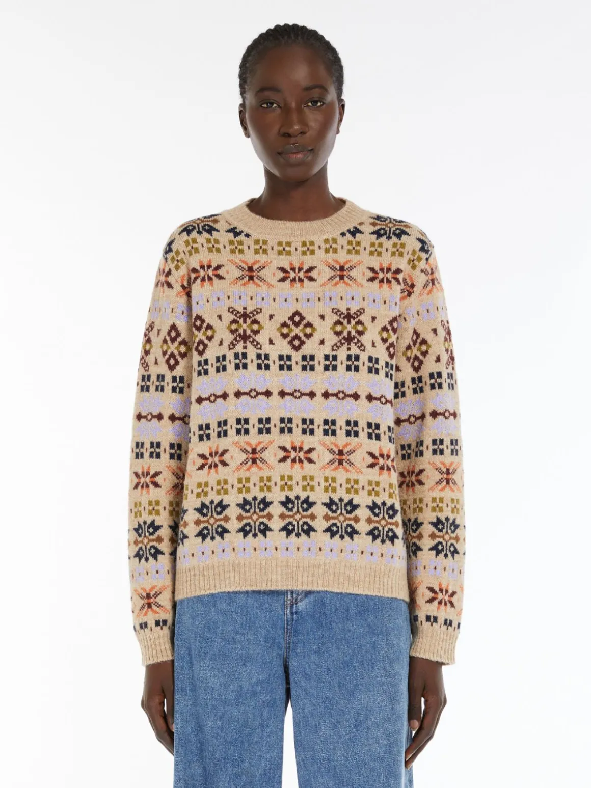 Best Sale Maglia in alpaca e lana jacquard Maglie