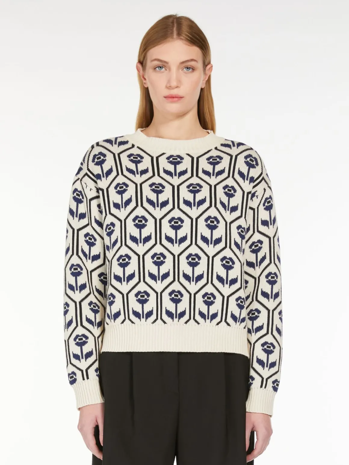 Clearance Maglia in cotone jacquard Maglie