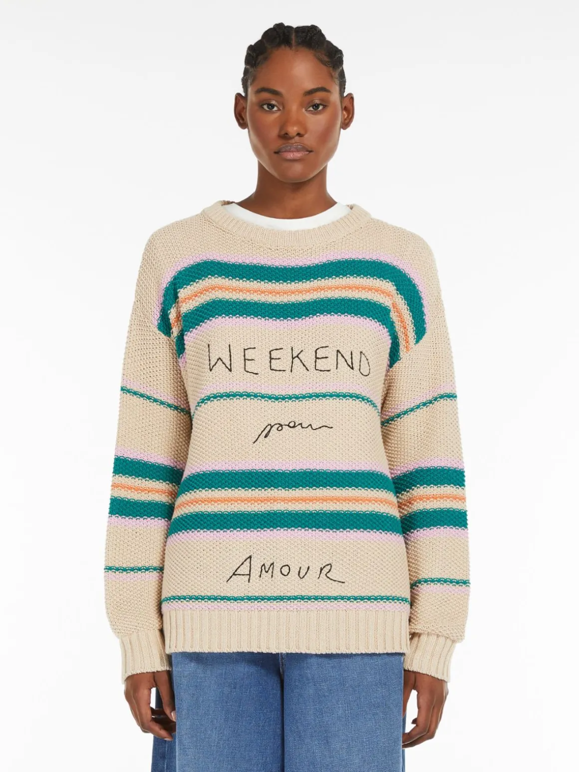 Cheap Maglia in filato di cotone con ricamo Maglie