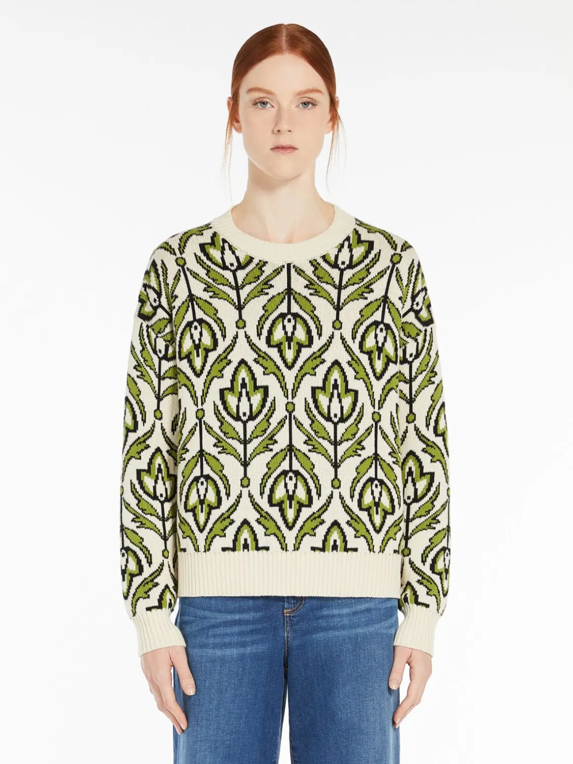 Outlet Maglia in filato di cotone jacquard Maglie