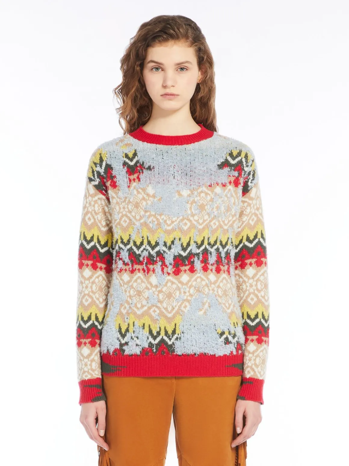 Cheap Maglia in mista lana jacquard Maglie