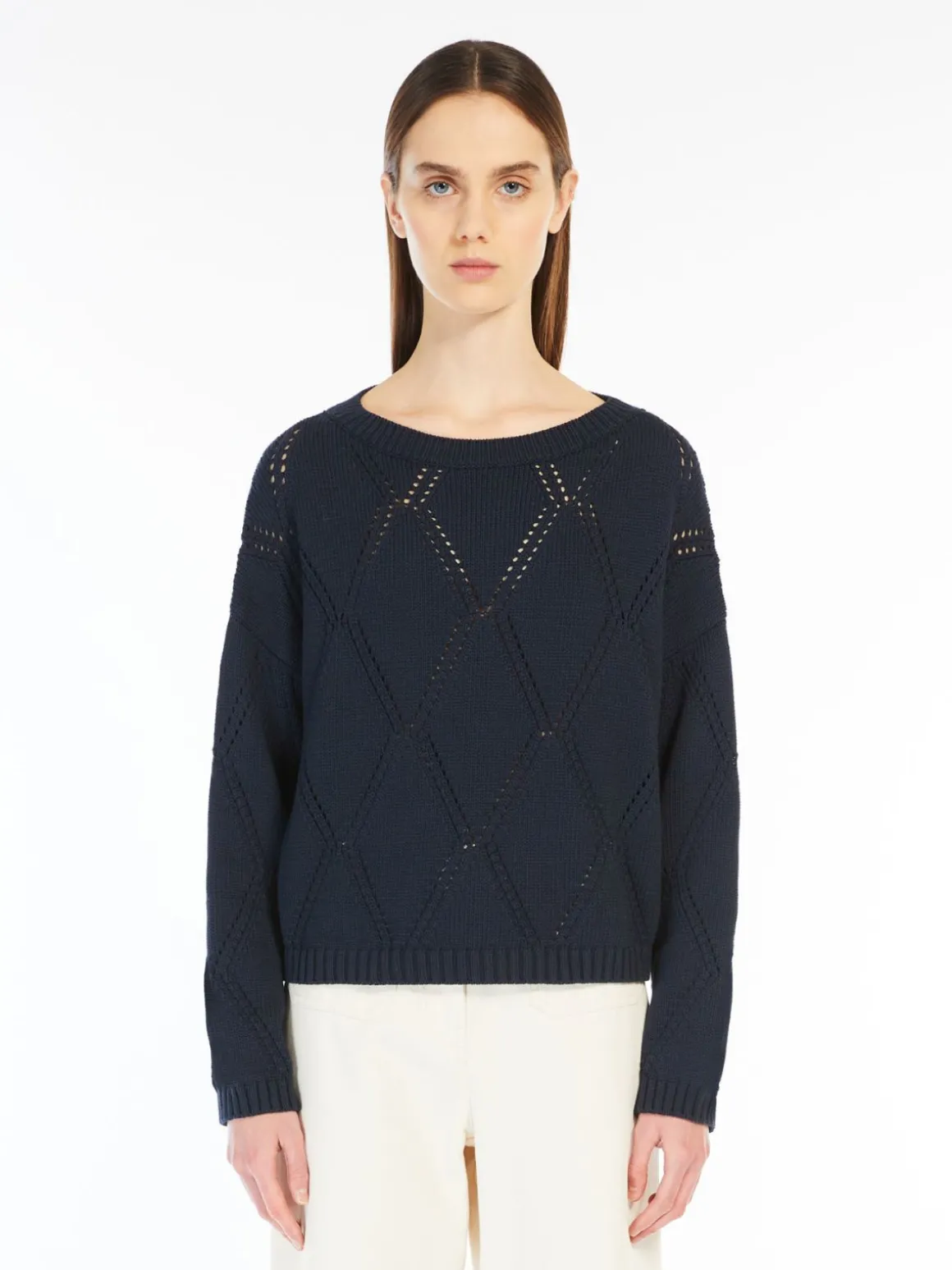 Clearance Maglia oversize in cotone a losanghe Maglie