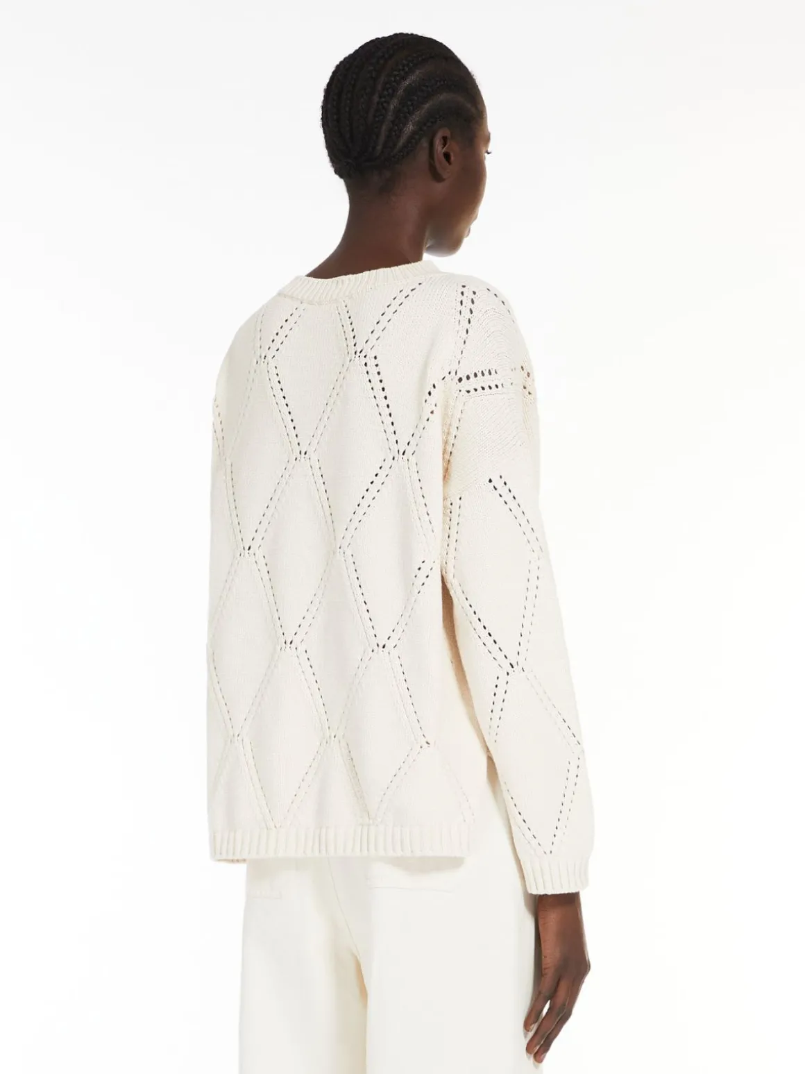 maglia_oversize_in_cotone_a_losanghe_2.webp Online Maglia oversize in cotone a losanghe Maglie