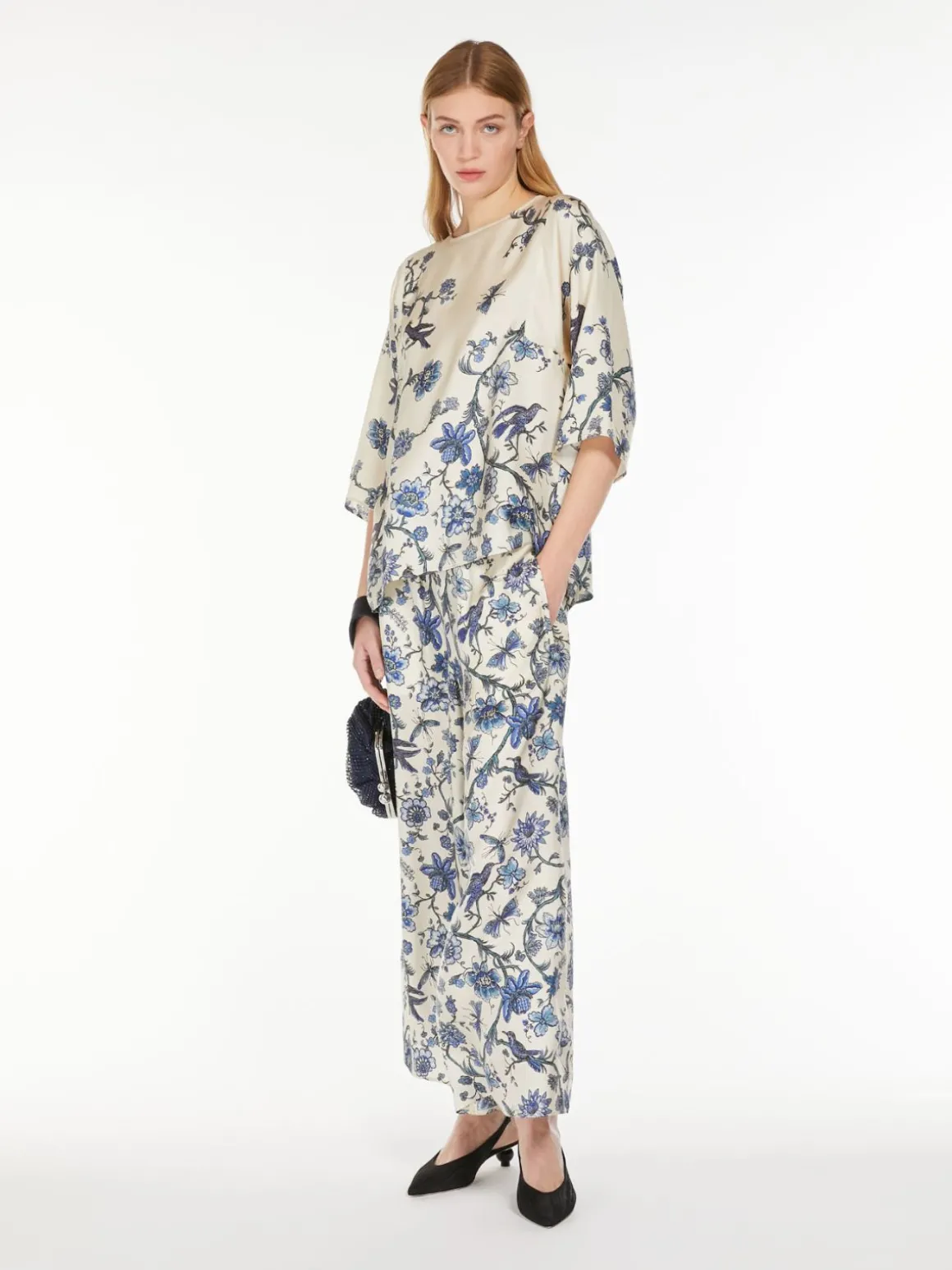New Pantalone ampio in twill di seta Completie Tailleur | Pantaloniejeans