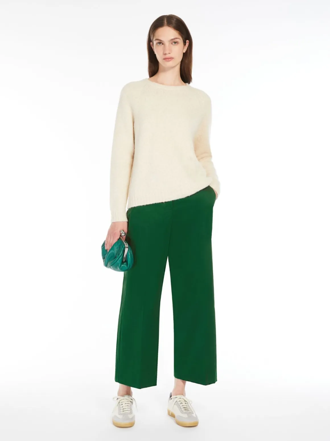 Flash Sale Pantalone crop in raso di cotone Pantaloniejeans