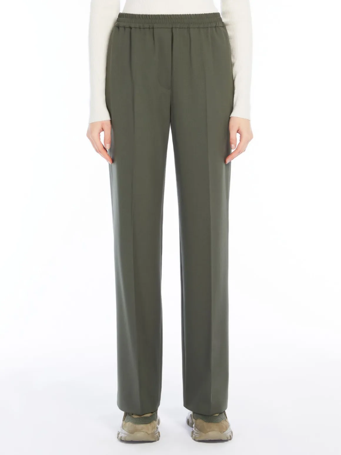 Shop Pantalone in gabardina di lana Pantaloniejeans