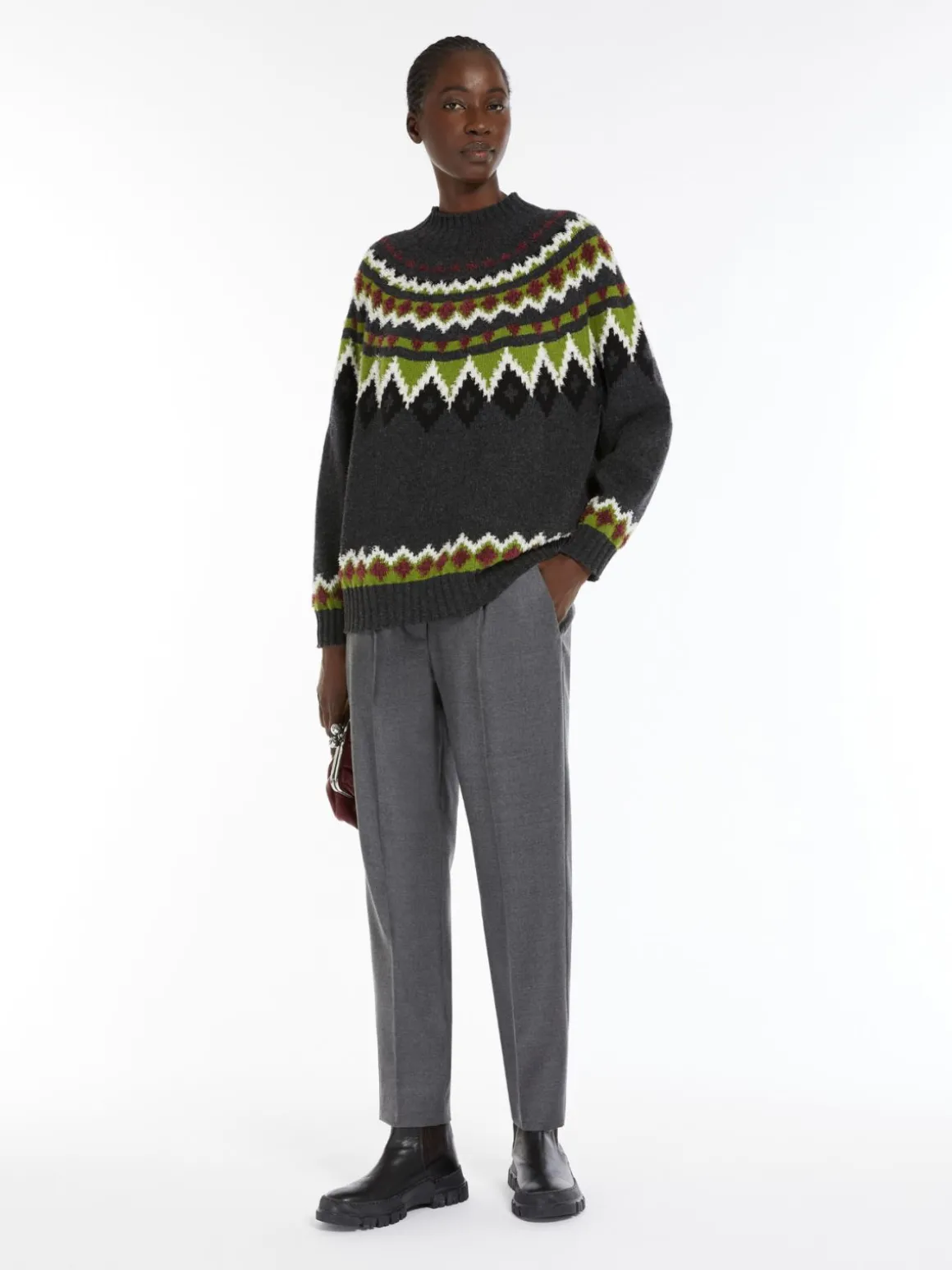 Sale Pantalone in lana comfort Pantaloniejeans