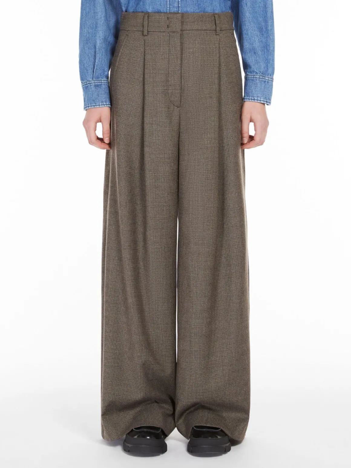Flash Sale Pantalone palazzo in flanella di lana Pantaloniejeans