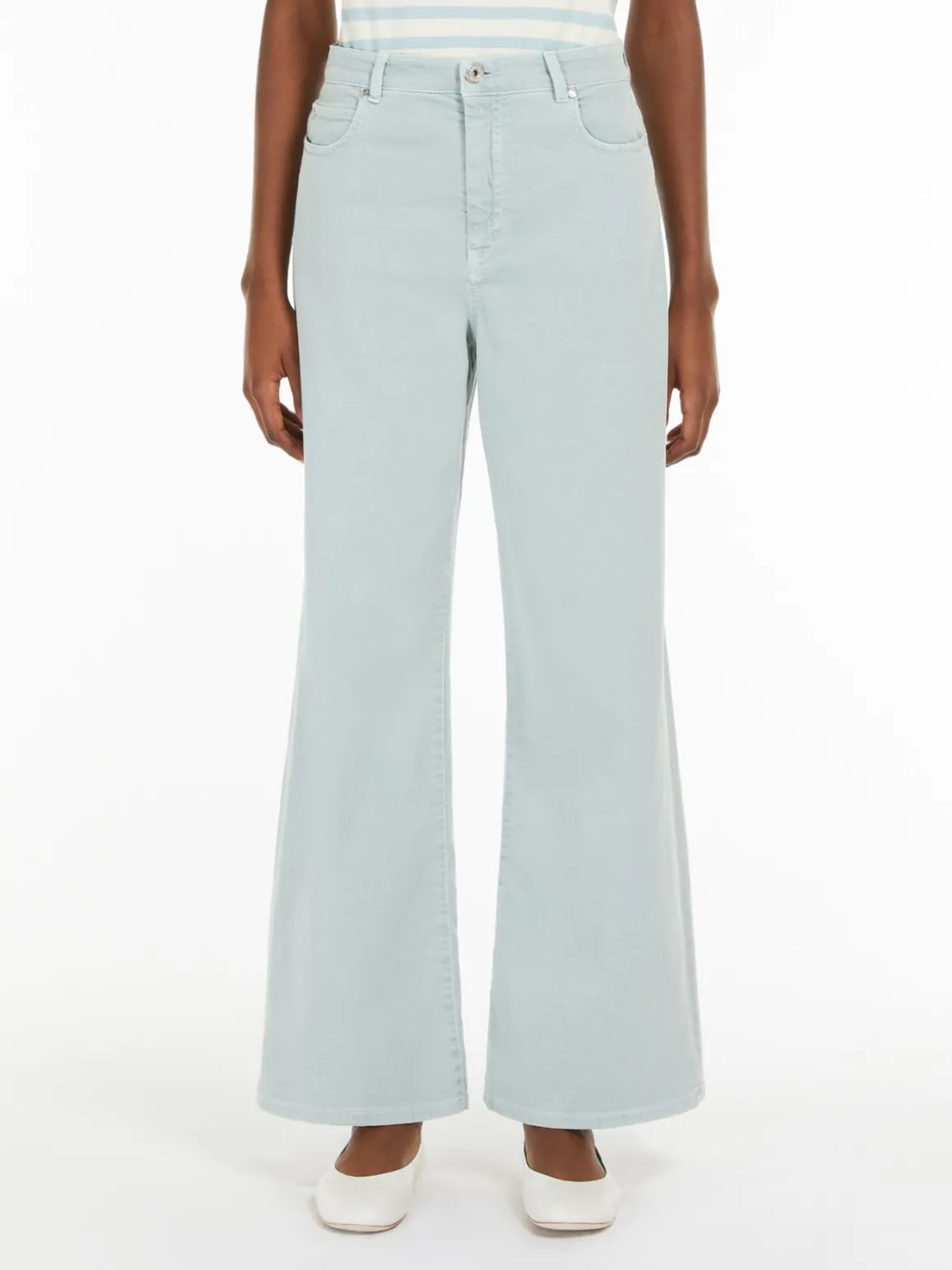 Discount Pantalone wide leg in drill di cotone Pantaloniejeans