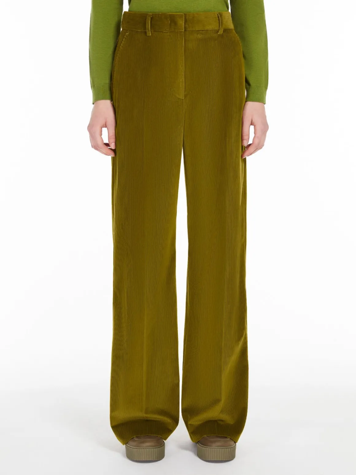 Fashion Pantalone wide leg in velluto Pantaloniejeans