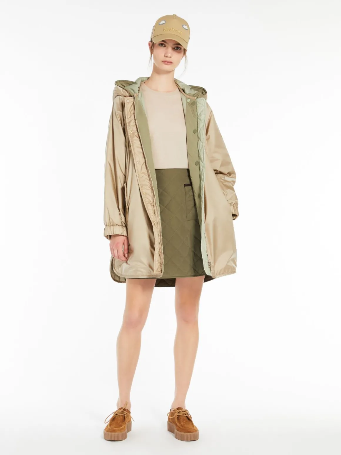 Fashion Parka reversibile in tela antigoccia Imbottiti E Parka