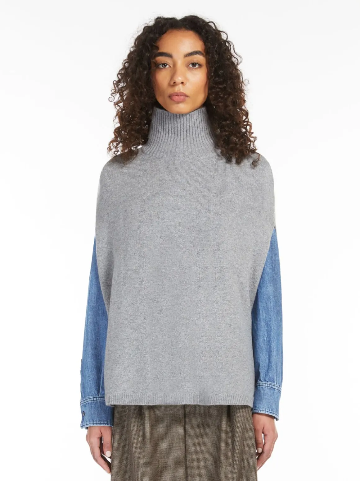 Cheap Poncho dolcevita in cachemire Sciarpeefoulard