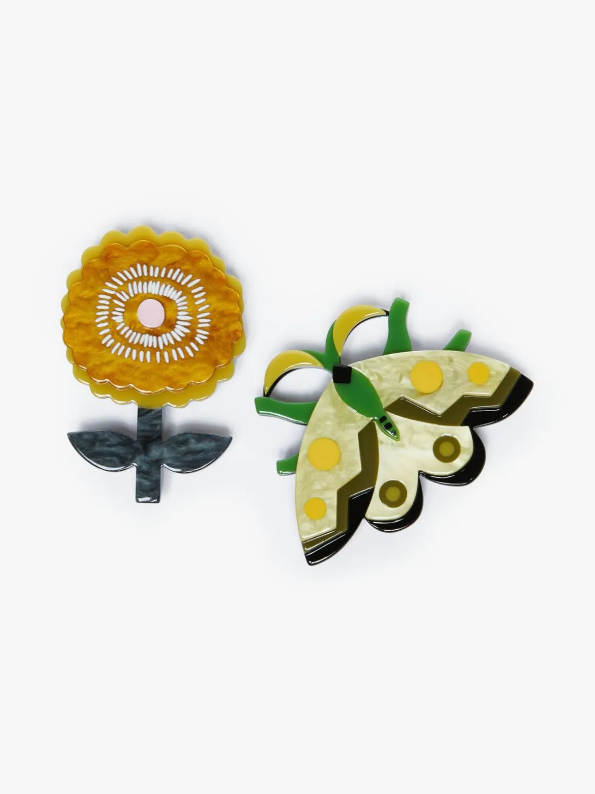 Sale Set di 2 spille in resina Bijoux