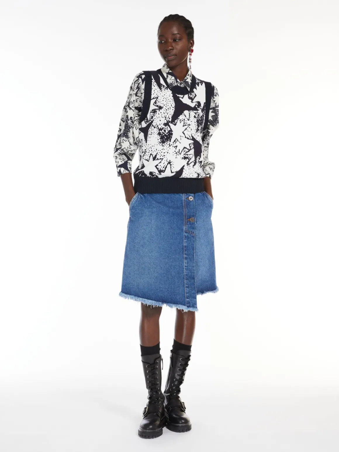Fashion Top in maglia di viscosa jacquard Maglie