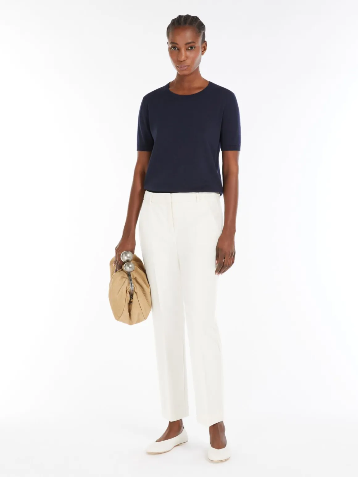 Sale T-shirt in maglia di seta e cotone Maglie