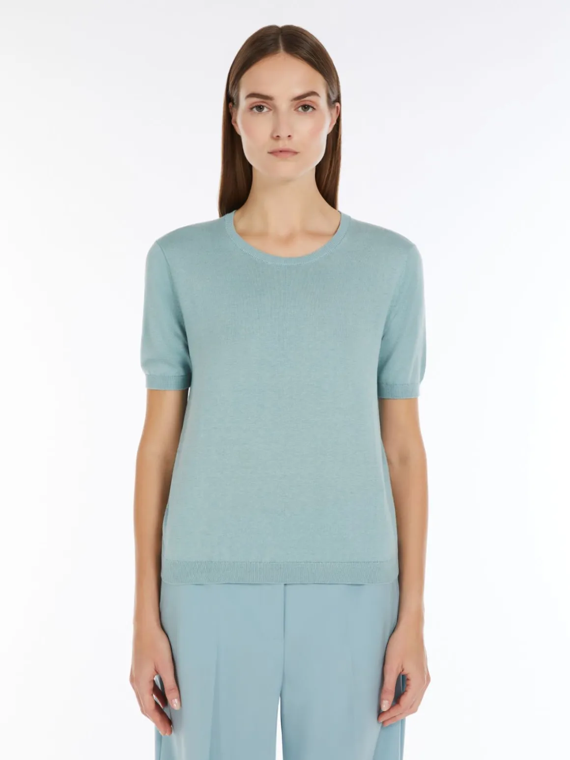 Clearance T-shirt in maglia di seta e cotone Maglie