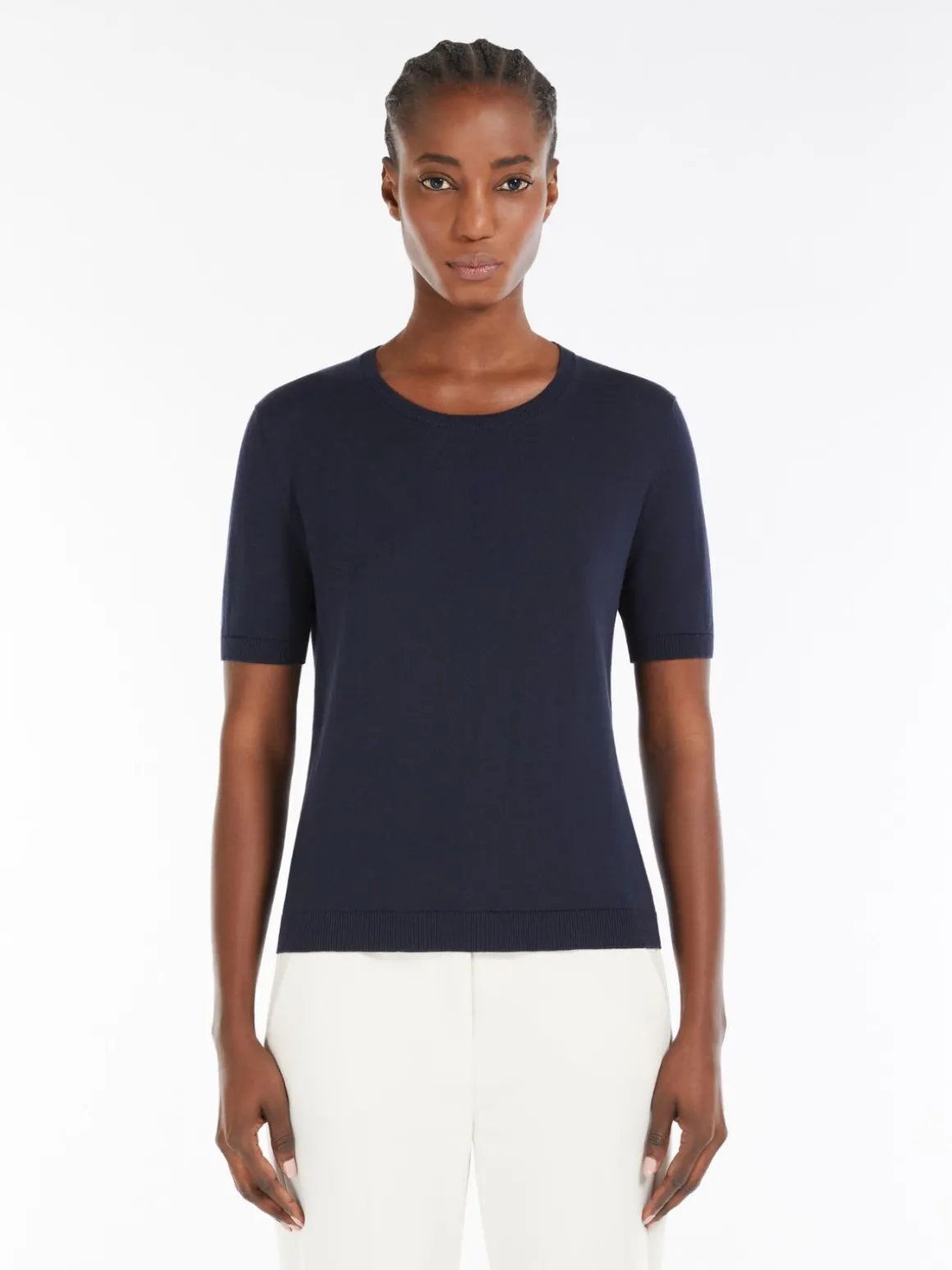 Sale T-shirt in maglia di seta e cotone Maglie