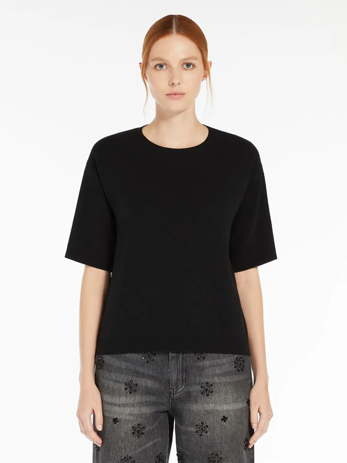 Cheap T-shirt in maglia di viscosa jacquard Maglie