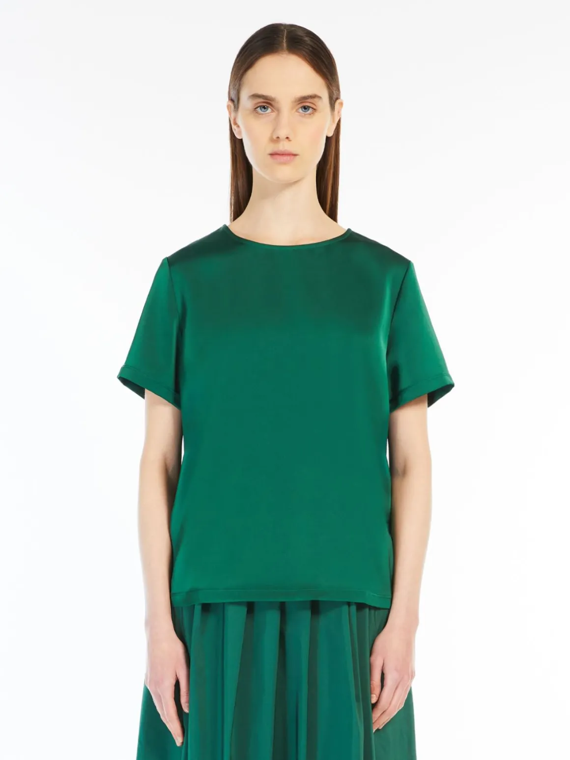 Fashion T-shirt in raso e jersey T-shirt E Top