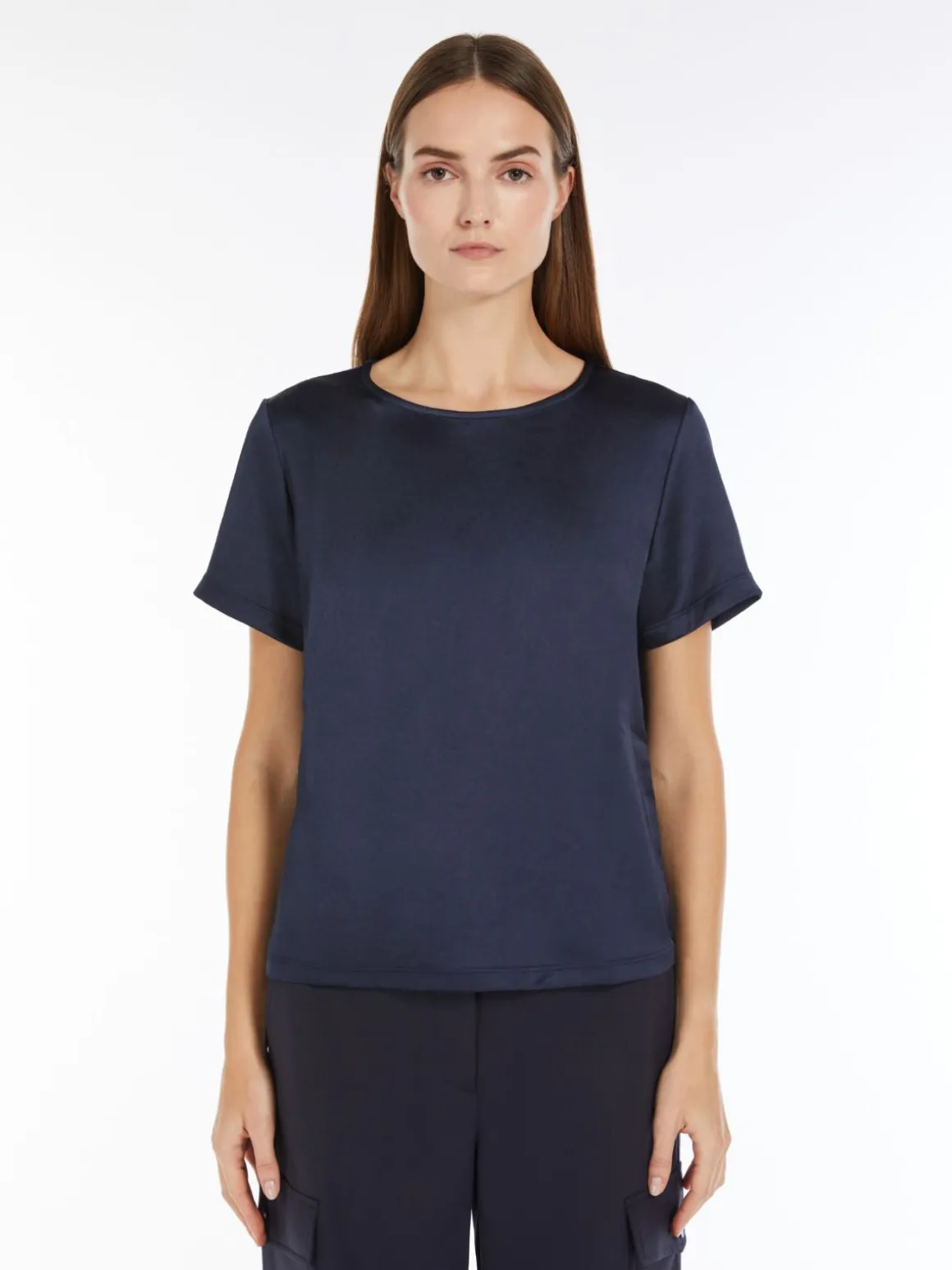 New T-shirt in raso e jersey T-shirt E Top